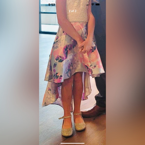 Girl’s Speechless Hi-Low Floral and lace dress- sleeveless with high neck Sz 8 - Picture 1 of 5